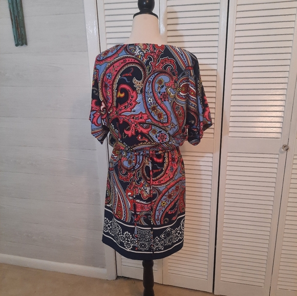 New directions cold shoulder paisley dress sz PM *P - Picture 4 of 6